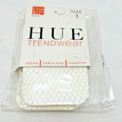 NWT Women’s HUE Large Fishnet Tights Size M/L White #866G